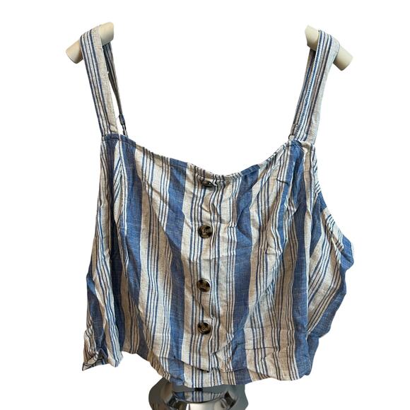 Torrid Women's Plus Size Linen Blend Button-Front Crop Tank - Size 5 - NWT - Picture 3 of 10